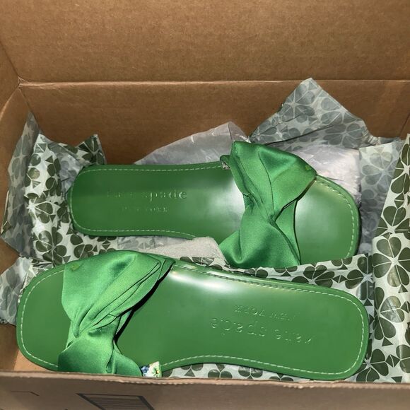 Kate Spade Women's Green Bikini Bow Slide Sandal 8.5 B (M) $128 Retail - Picture 2 of 8